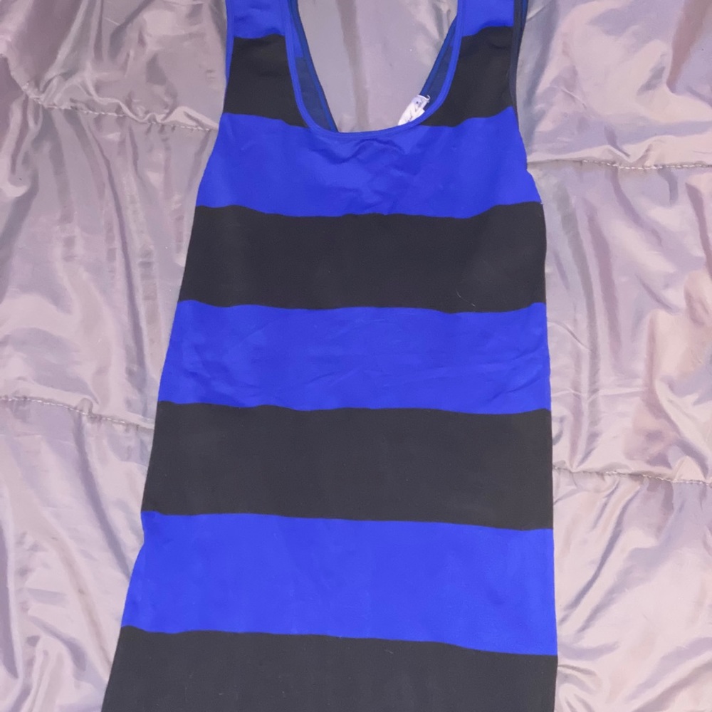 Black and blue dress